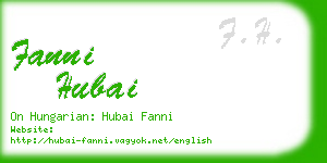 fanni hubai business card